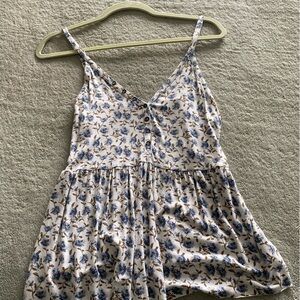 American eagle soft n sexy tank top blue floral pattern size medium